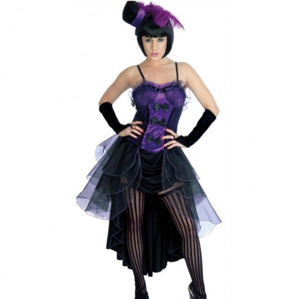 Cabarett - Kostüm lila/schwarz