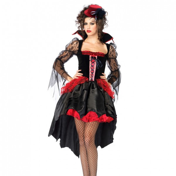 Königin der Nacht Kostüm - schwarz/rot